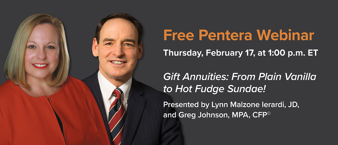 Webinar 2/17: Lynn Malzone Ierardi, J.D., & Greg Johnson, MPA, CFP, 